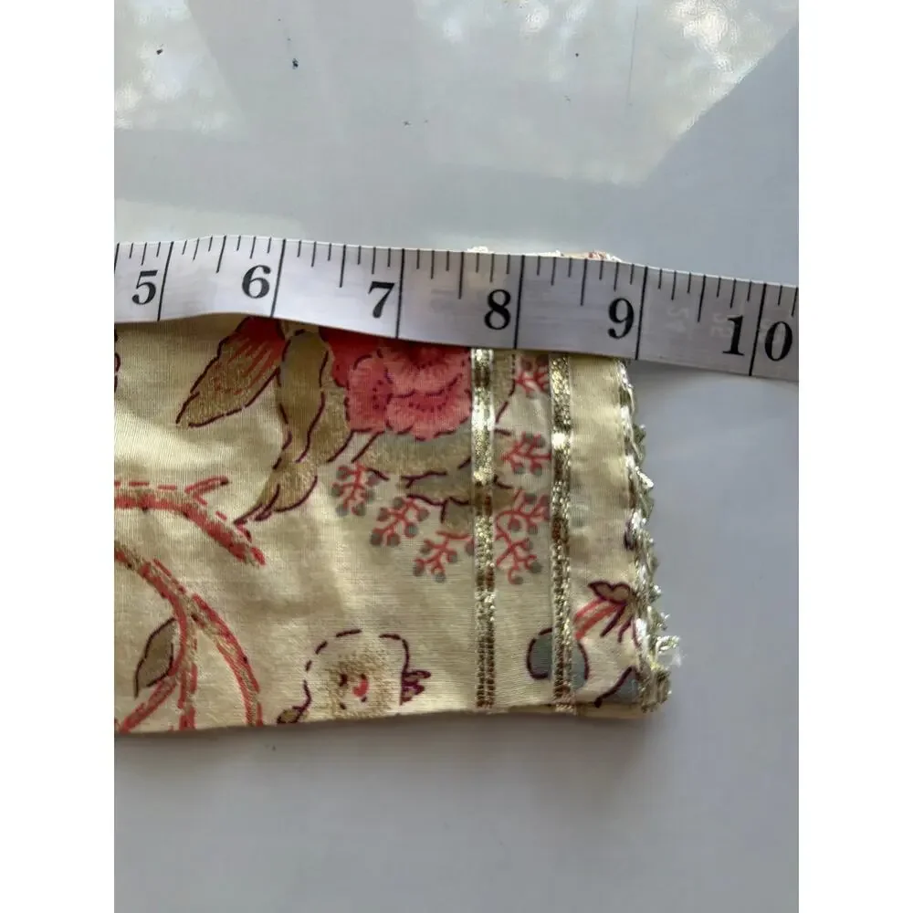 Girls Floral Print Lehenga Choli Suit Set Size 2T Beige Red Ethnic Ghagra